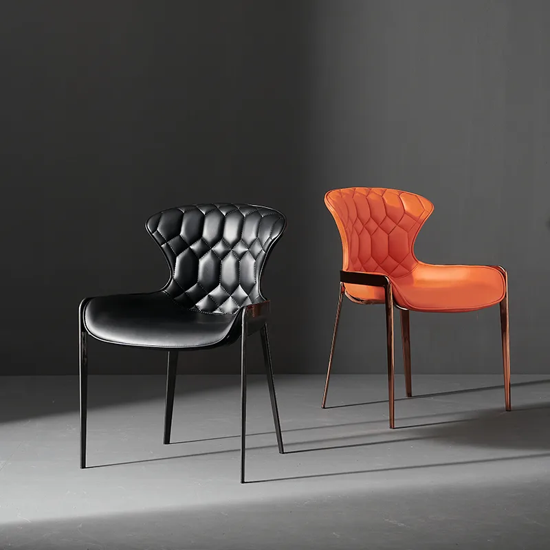 JP Italian Style Black Leather Upholstered Dining Chair photo 2