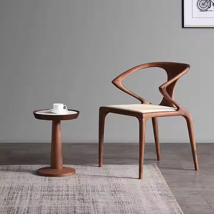 JP Luxury Original Design Walnut Color Sword Armchair photo 2