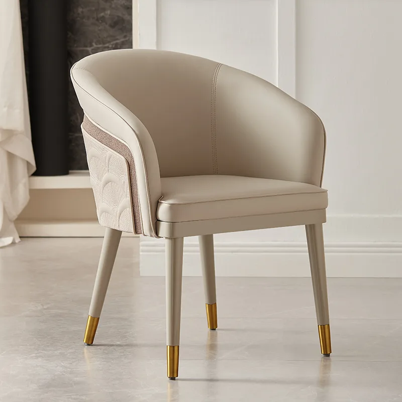 JP Modern Beige Dining Chair with Fan