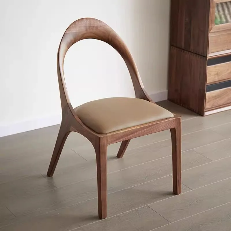 JP Modern Nordic Solid Wood Dining Chair with Armrest photo 2