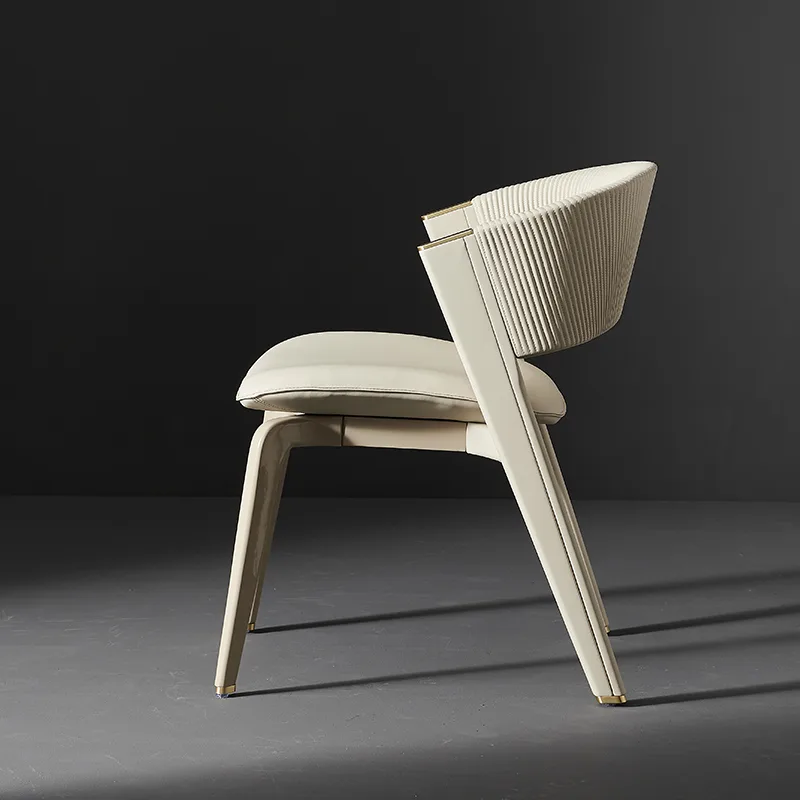 JP Modern White Leather Restaurant Chair Ash