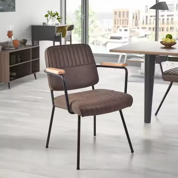 JP Vintage Industrial PU Leather Dining Chair