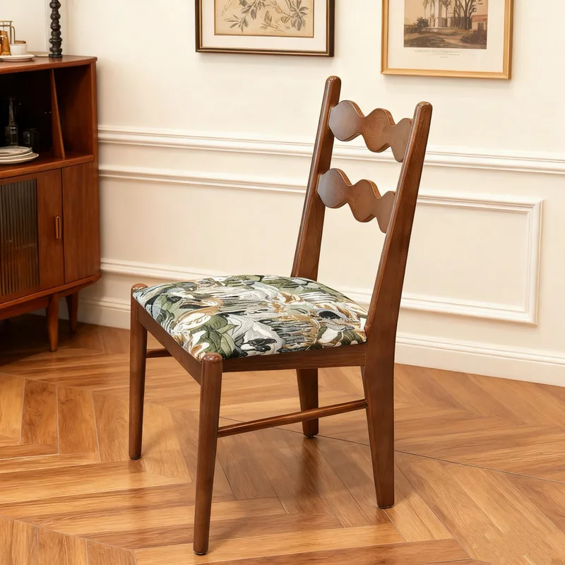 JP Elegant Wood Dining Chair Patterned Cushion photo 3