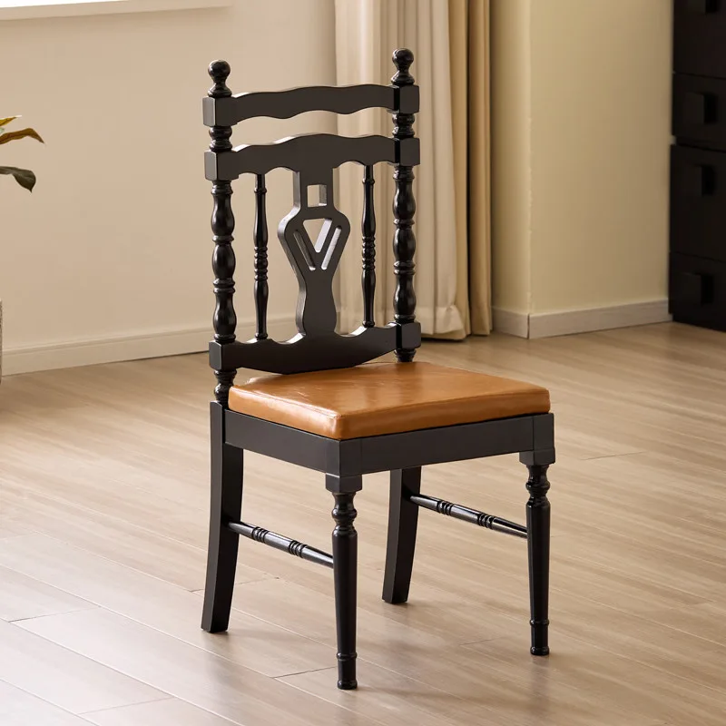 JP French Solid Wood Dining Chair Upholstered photo 3
