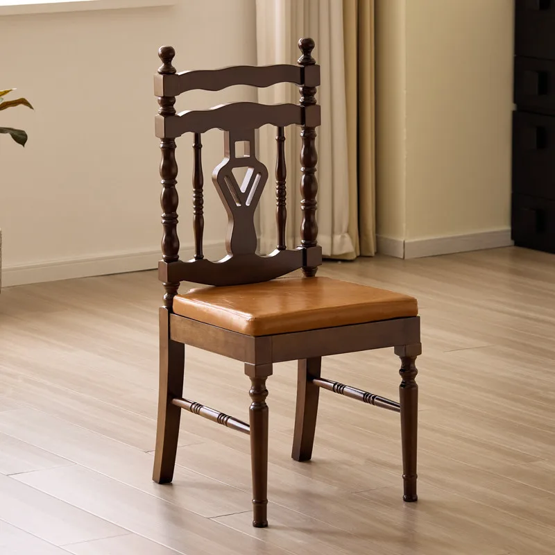 JP French Solid Wood Dining Chair Upholstered