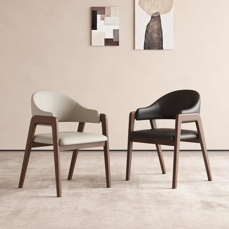 JP Italian-Style Minimalist Solid Wood Dining Chairs Nordic Home a0011 photo 2