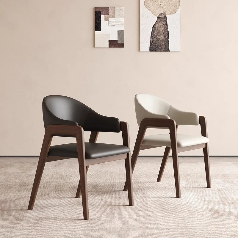 JP Italian-Style Minimalist Solid Wood Dining Chairs Nordic Home a0011 photo 3
