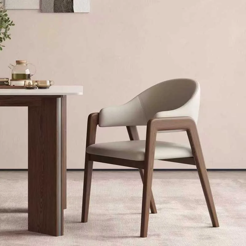 JP Italian-Style Minimalist Solid Wood Dining Chairs Nordic Home a0011
