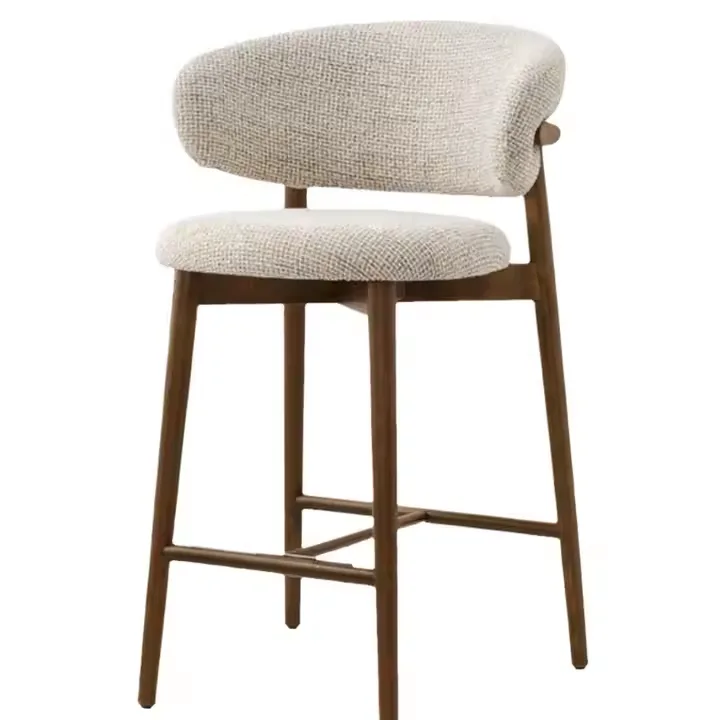 JP Modern Solid Wood Bar Stool Chair with Fabric photo 3