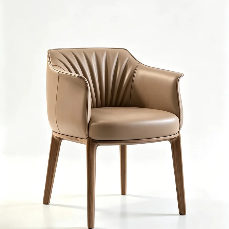 JP Italian Minimalist Leather Dining Chairs Nordic