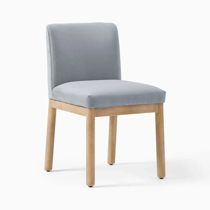 Misty Blue Fabric Upholstered Dining Chair Solid photo 2
