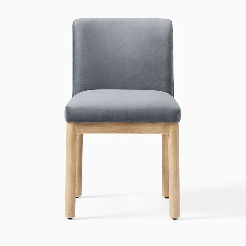Misty Blue Fabric Upholstered Dining Chair Solid photo 3