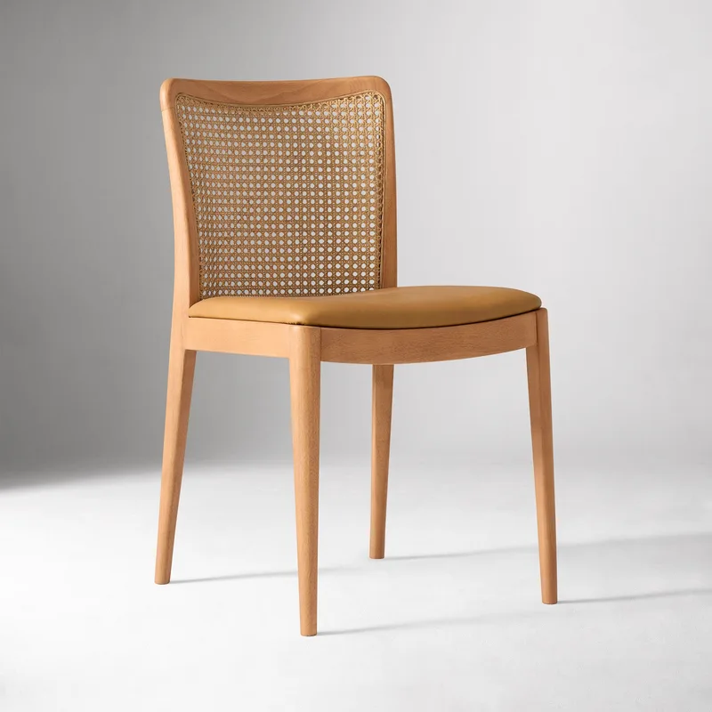 Natural Rattan Cane Back Dining Chair Tan photo 2