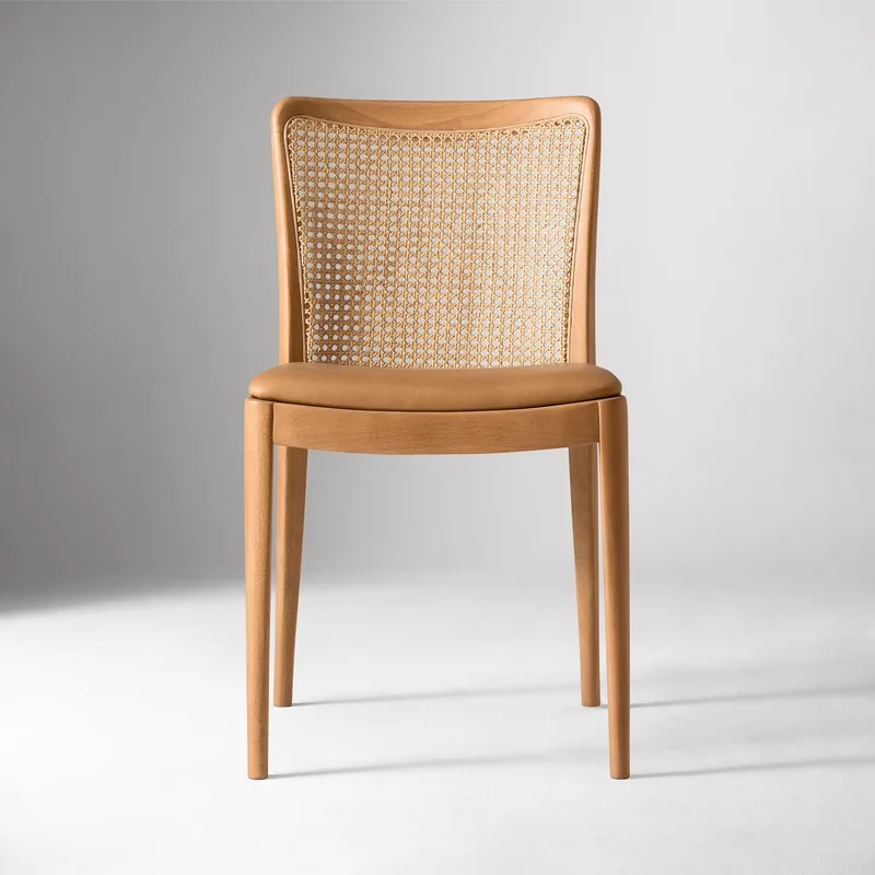 Natural Rattan Cane Back Dining Chair Tan photo 3