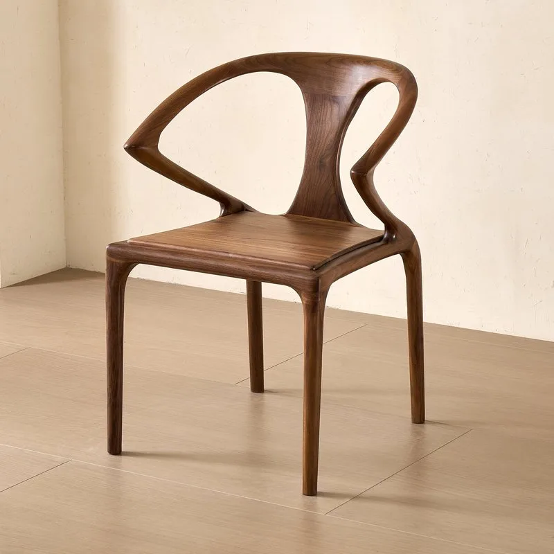 JP Luxury Original Design Walnut Color Sword Armchair Fabric photo 3