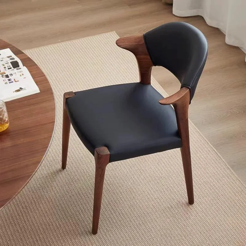JP Luxury Original Design Walnut Color Sword Armchair Fabric Pu photo 2
