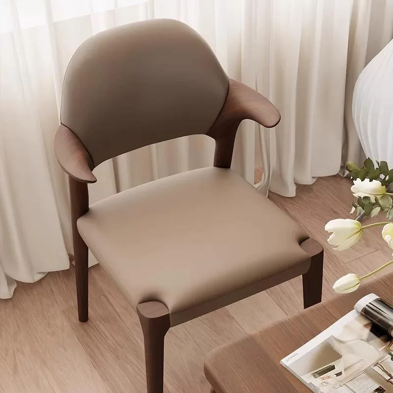 JP Luxury Original Design Walnut Color Sword Armchair Fabric Pu photo 3