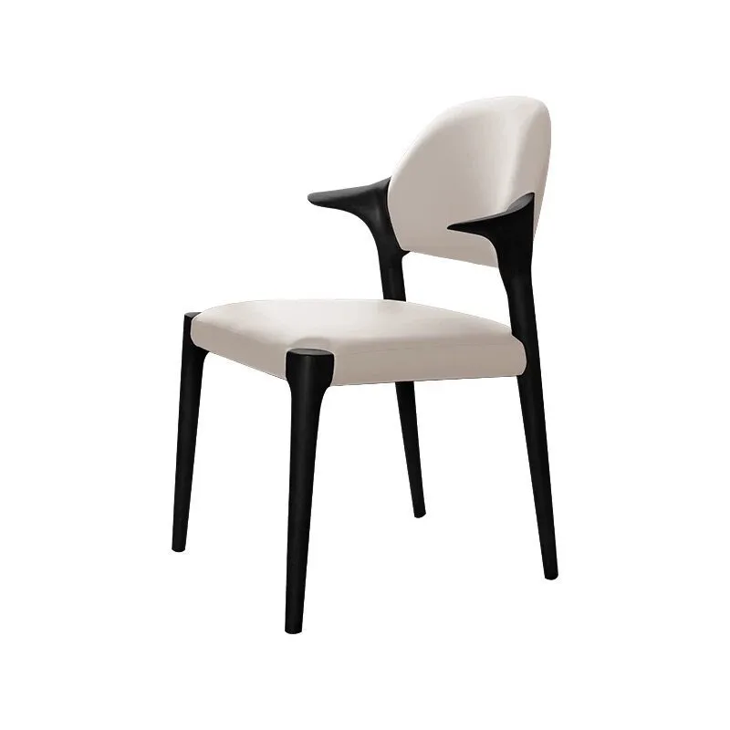 JP Luxury Original Design Walnut Color Sword Armchair Fabric Pu