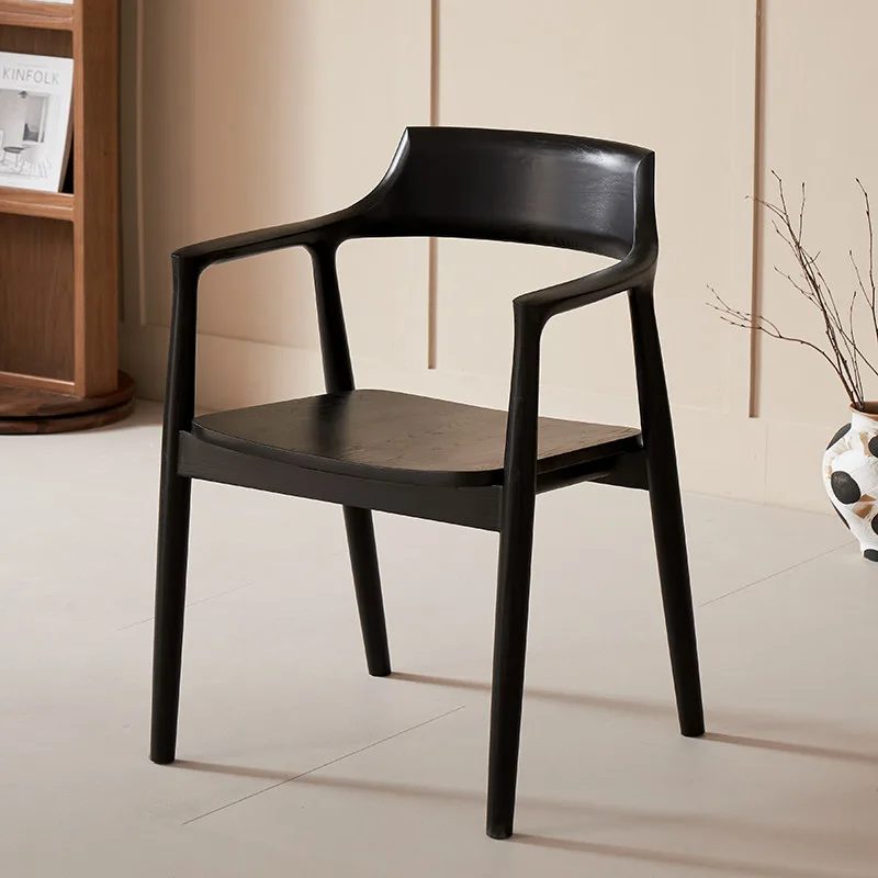 JP Minimalist Solid Wood Dining Chair with photo 3