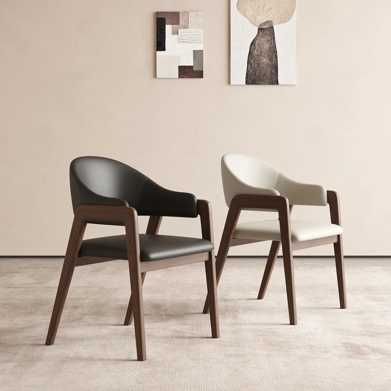 JP Italian-Style Minimalist Solid Wood Dining Chairs Nordic