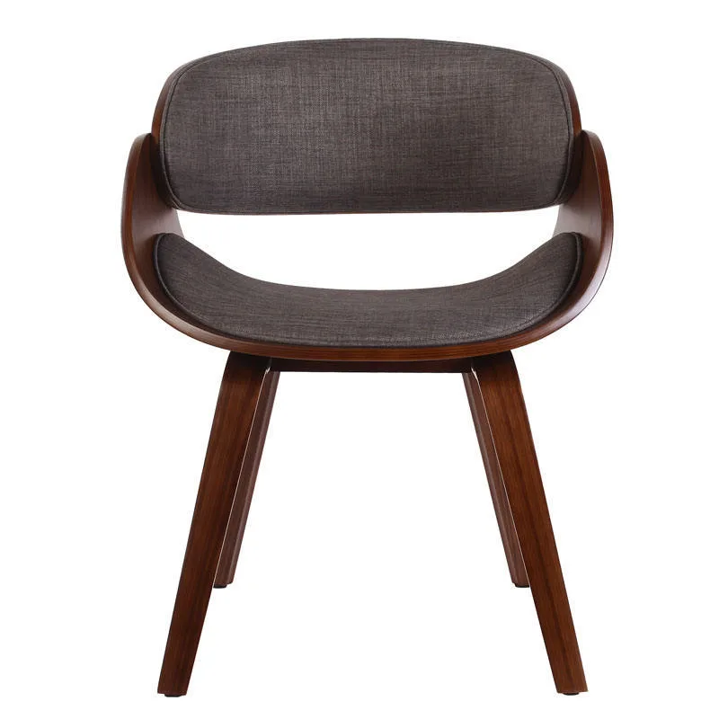 JP Mid Century Wooden Dining Chair U-Shaped Fabric Comfortable photo 2