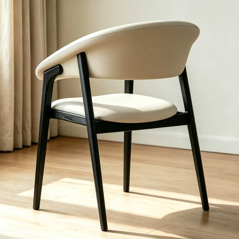 JP Modern Black Solid Wood Frame Dining photo 3