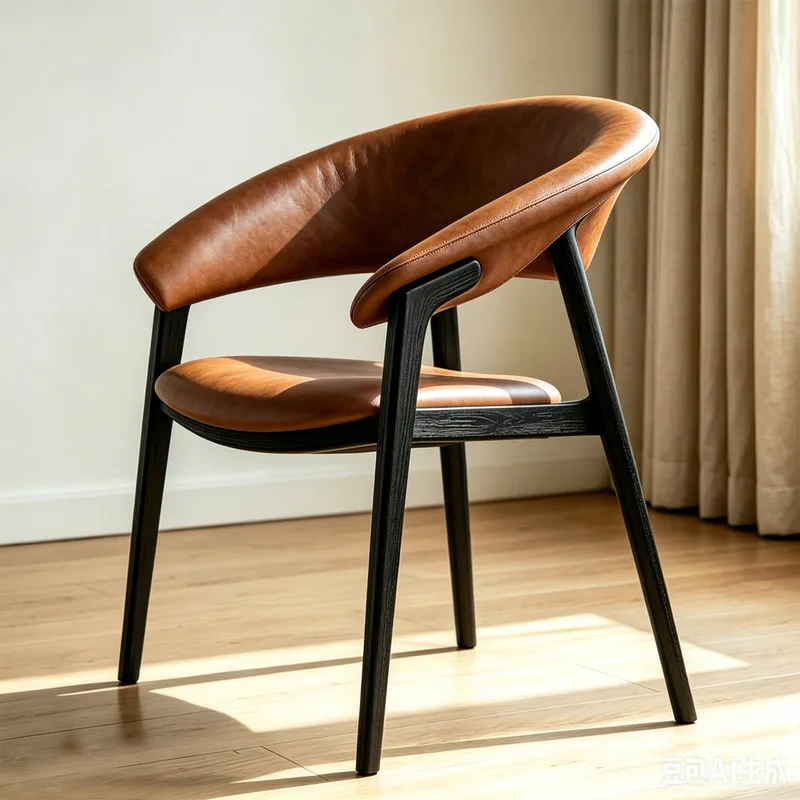 JP Modern Black Solid Wood Frame Dining