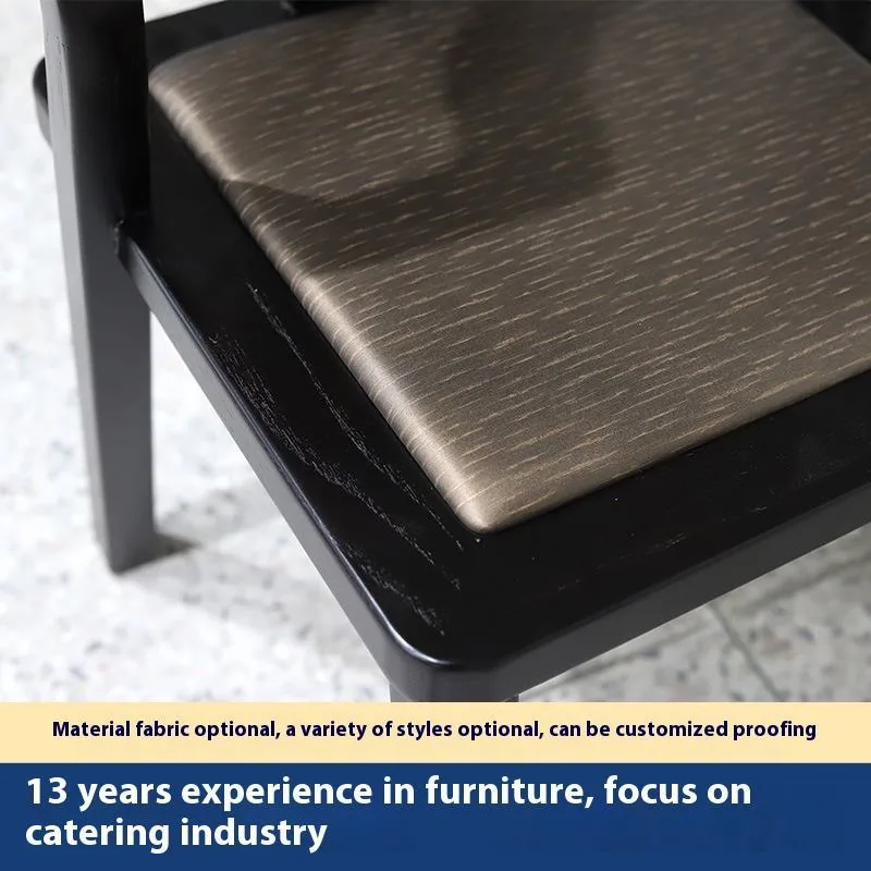 JP Modern Minimalist Black Solid Wood Dining photo 3
