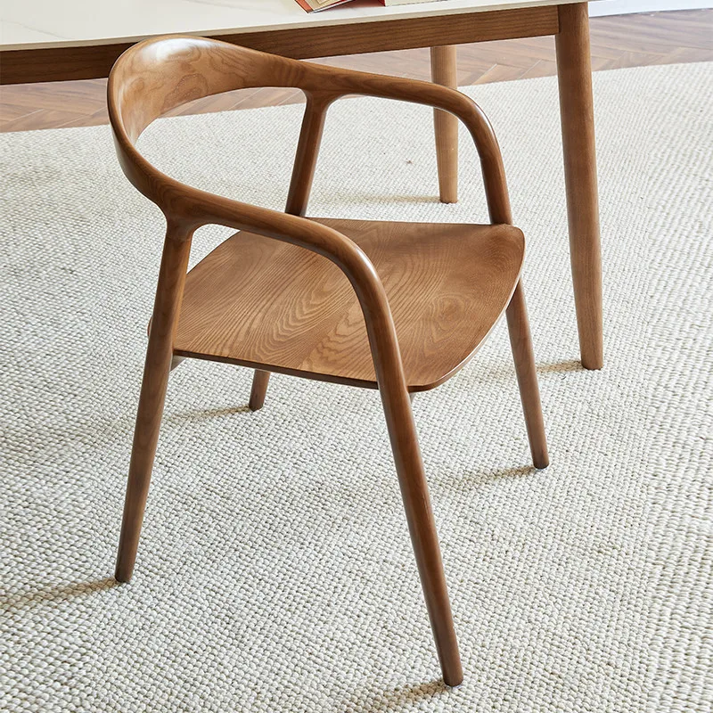 JP Modern Minimalist Solid Wood Armchair with photo 2
