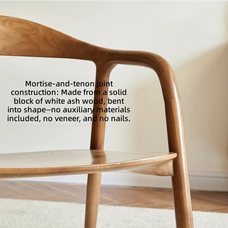 JP Modern Minimalist Solid Wood Armchair with photo 3
