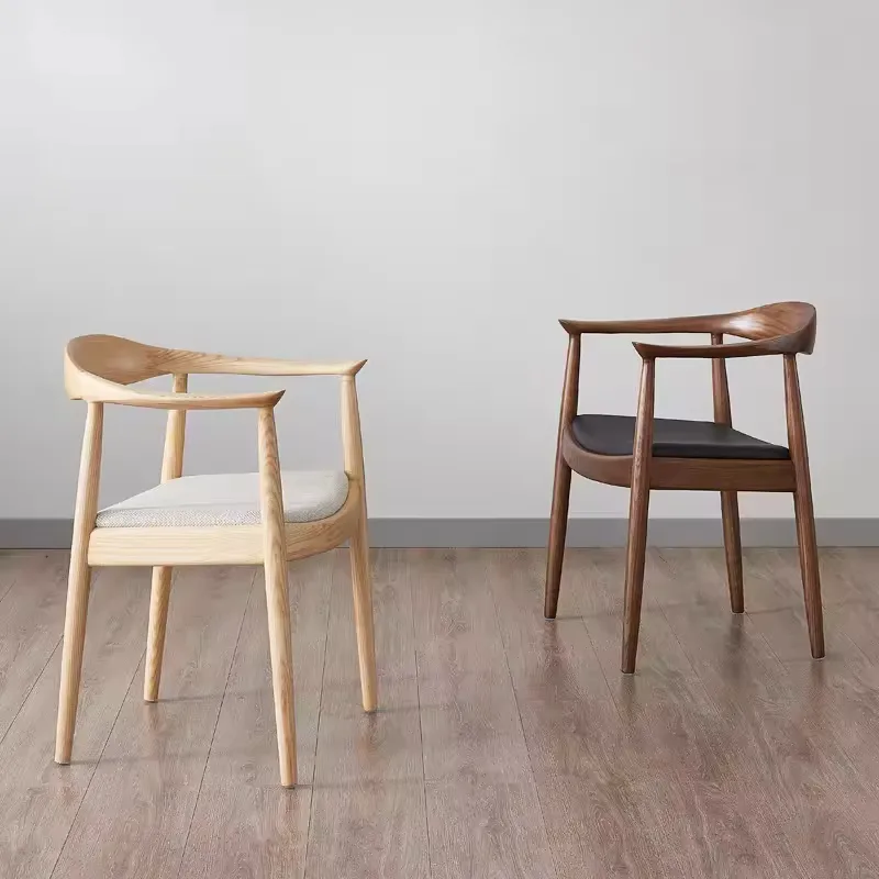 JP Modern Minimalist Solid Wood Dining Chair Curved photo 2