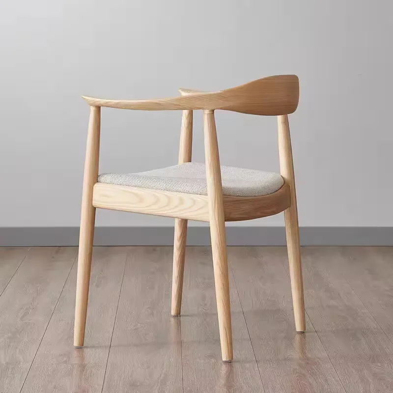 JP Modern Minimalist Solid Wood Dining Chair Curved photo 3