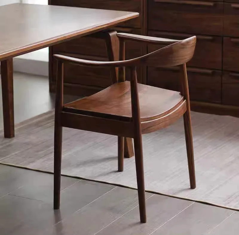 JP Modern Minimalist Solid Wood Dining Chair Curved