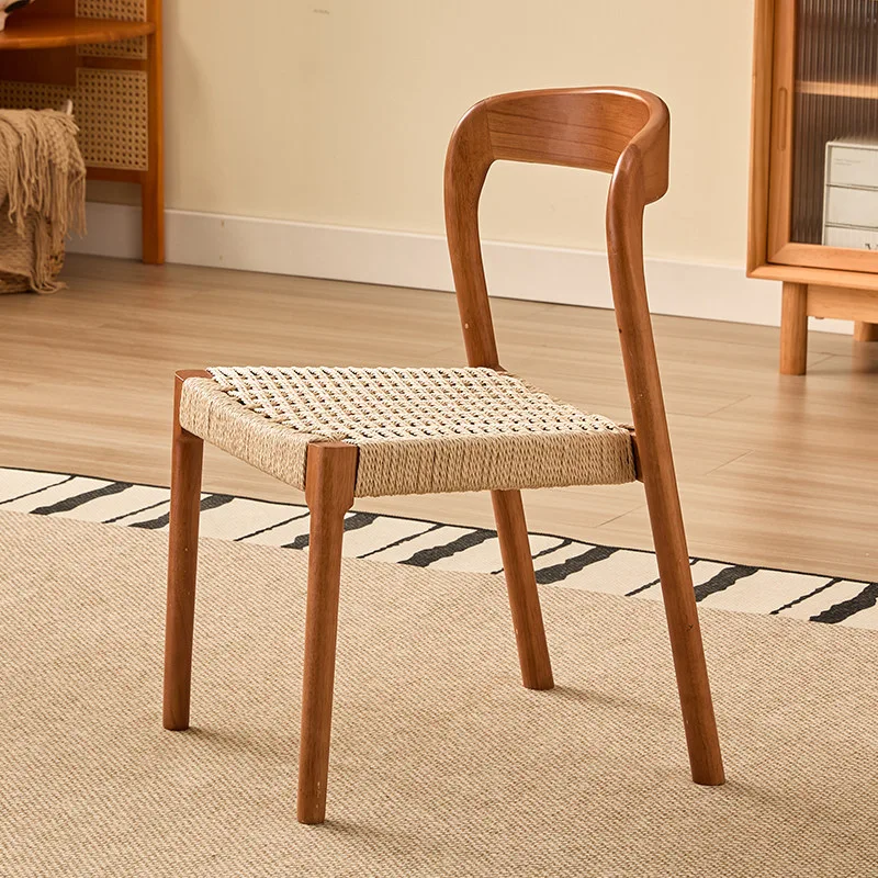 JP Modern Solid Wood Dining Chair Rattan
