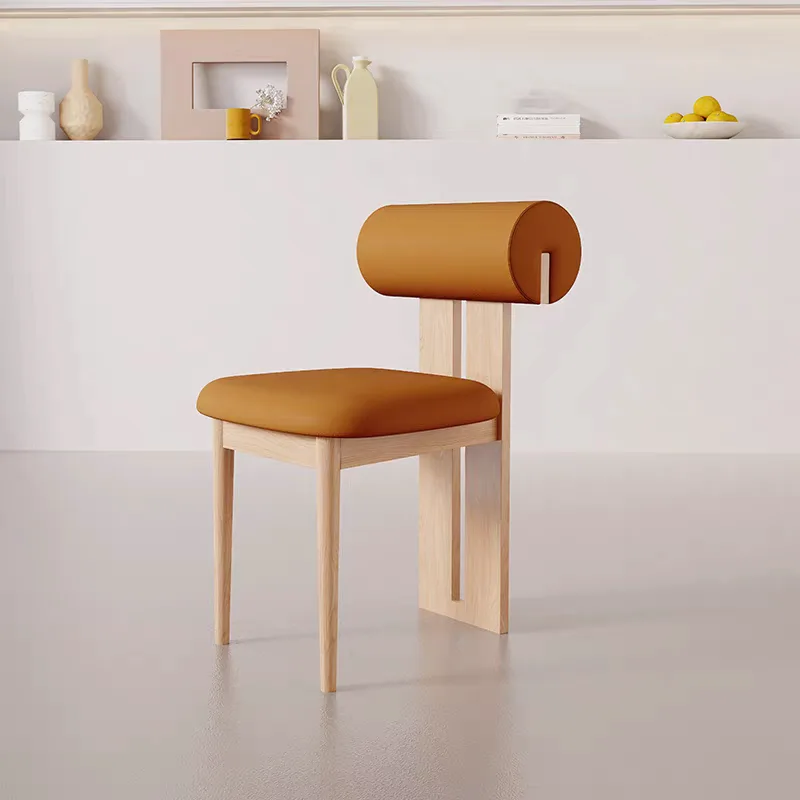 JP Modern Solid Wood Dining Chair with Leather