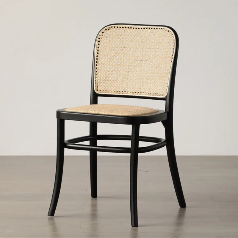 JP Modhomi Vintage Wicker Back Chair Carved photo 3