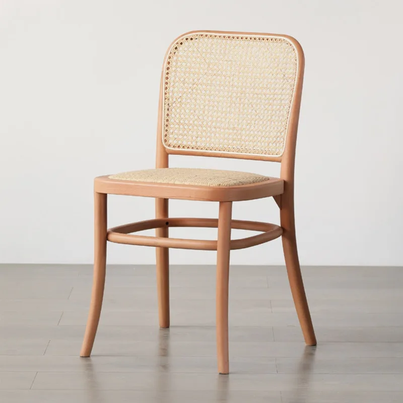 JP Modhomi Vintage Wicker Back Chair Carved