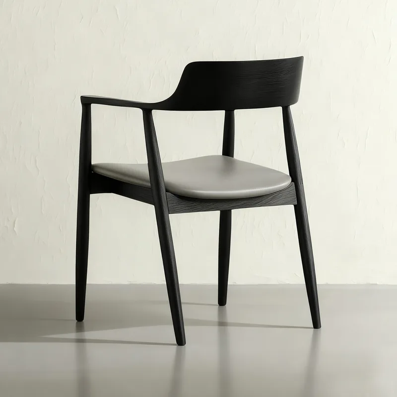JP Nordic Black Solid Wood Dining Chair Hiroshima photo 2