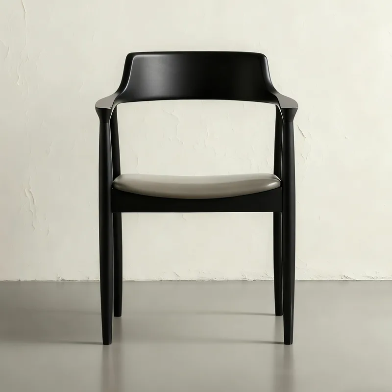 JP Nordic Black Solid Wood Dining Chair Hiroshima photo 3