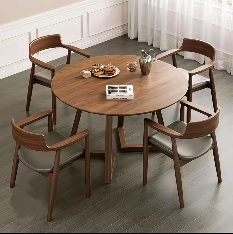 JP Nordic Light Luxury Solid Wood Round