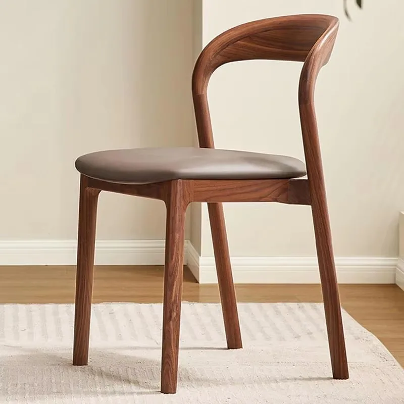 JP Nordic Modern Minimalist Solid Wood Leather Seat Dining Chair a003 photo 2