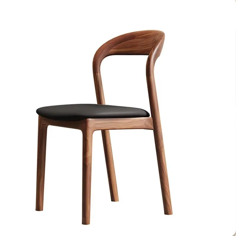 JP Nordic Modern Minimalist Solid Wood Leather Seat Dining Chair a003 photo 3