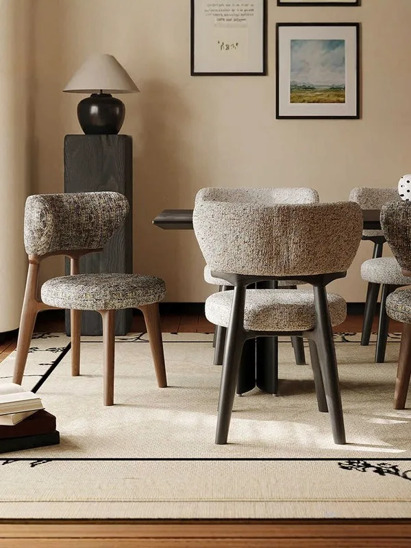 JP Nordic Modern Solid Wood Dining Chair Microfiber photo 2