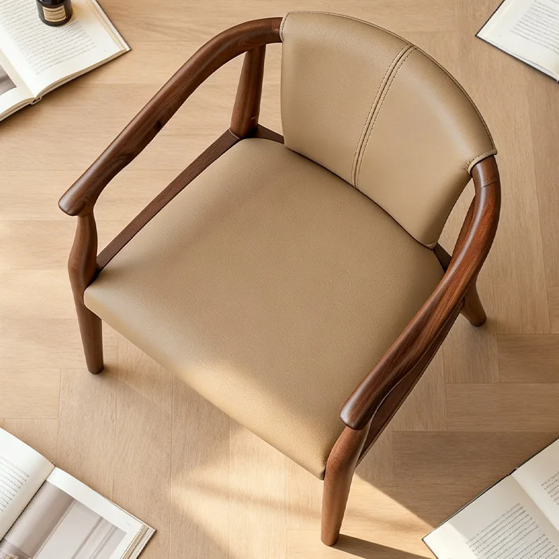 JP Upholstered Dining Chair Armrests Solid Wood photo 2