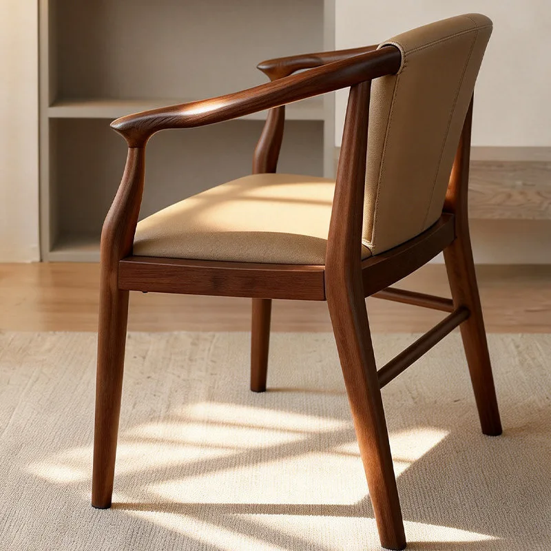 JP Upholstered Dining Chair Armrests Solid Wood photo 3
