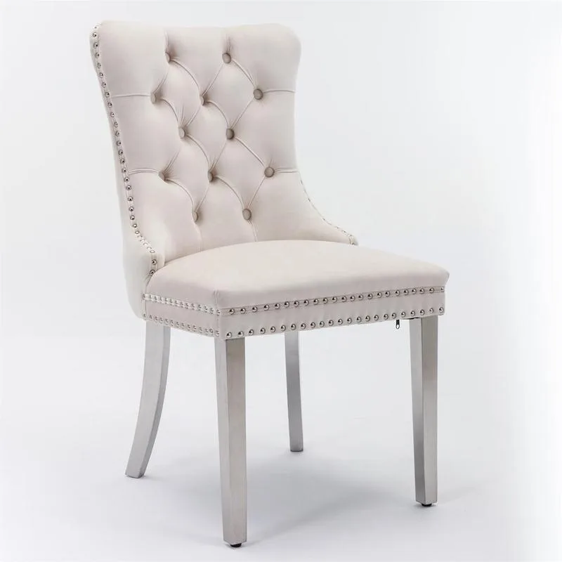 JP Velvet Upholstered Dining Chair Set with