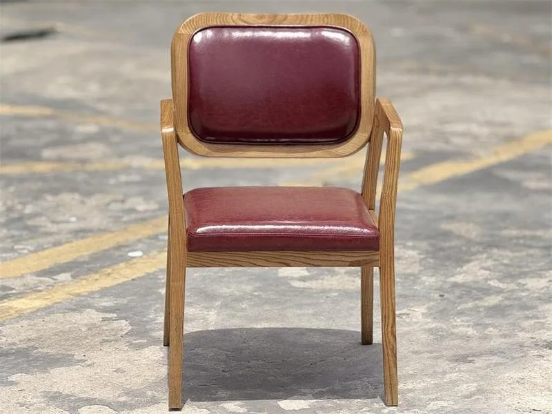 JP Vintage Wooden Dining Chair with Burgundy photo 2