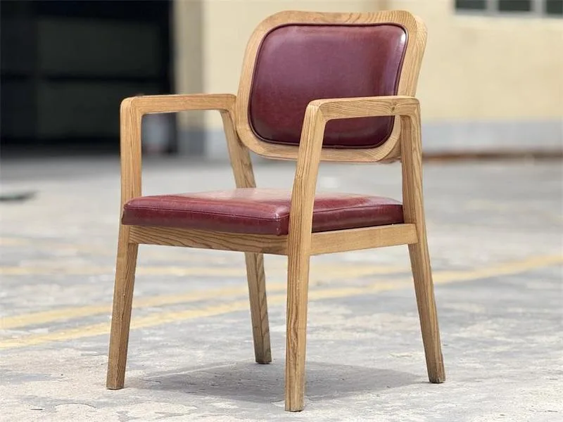 JP Vintage Wooden Dining Chair with Burgundy photo 3