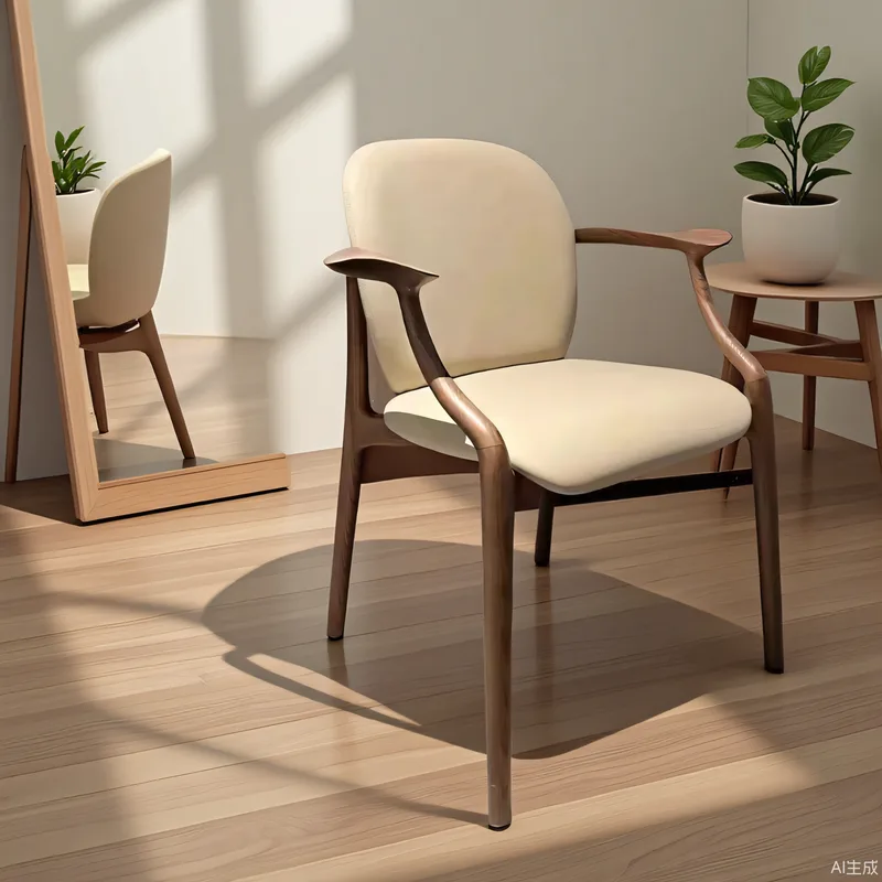 JP Wholesale Chinese Upholstered Walnut Wooden Chair photo 3
