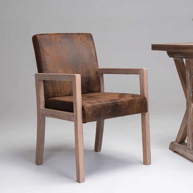 JP Comfortable Solid Wood Armrest Dining Chair photo 3